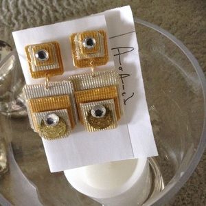 GROS GRAIN gold retro handmade earrings